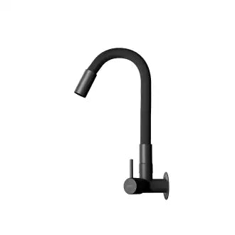 Torneira Pia Parede Bica Móvel 1/4 Metal Civitt Preto