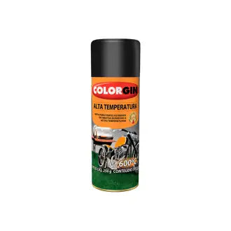 Tinta Spray Preto Fosco Alta Temperatura 6X300 Colorgin