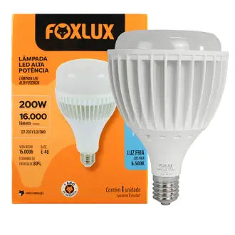 Lâmpada Led 200W Alta Potência E40 Foxlux