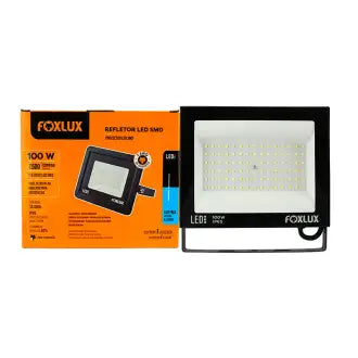 Refletor Led 100W Preto 6500K Foxlux Bivolt