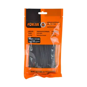 Abraçadeira Nylon 140Mmx3,5 Preta Foxlux C100