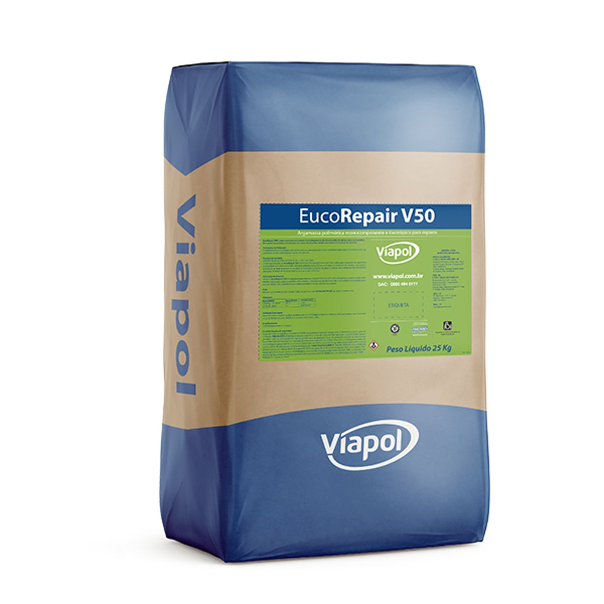 Argamassa de reparo estrutural tixotrópica EucoRepair V50 Viapol para vigas, pilares e fundo de laje