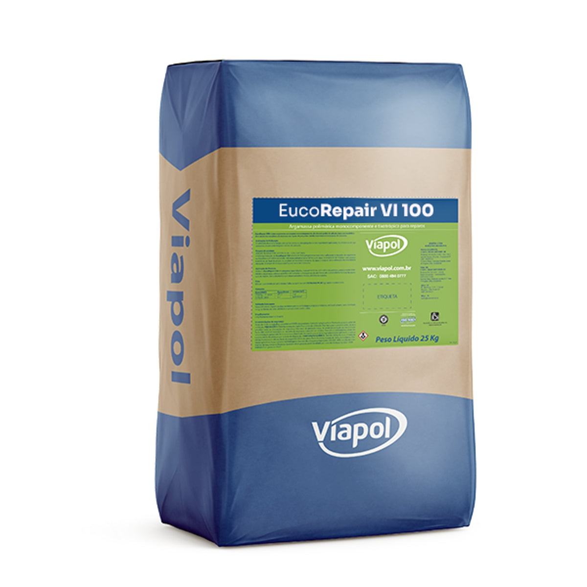 Argamassa de reparo estrutural com inibidor de corrosão EucoRepair VI100 Viapol para concreto armado