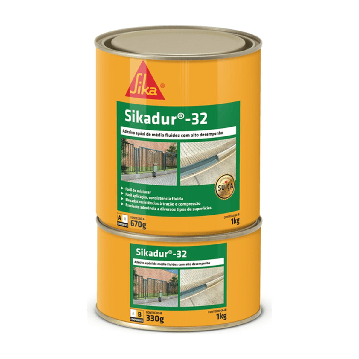 Adesivo epóxi estrutural fluido Sikadur-32 para ancoragem e reparo 1 kg