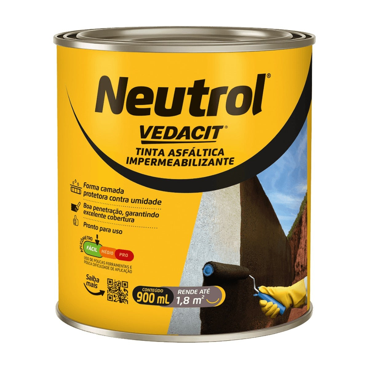 Tinta asfáltica Neutrol Vedacit Pro para proteção contra umidade 18 L