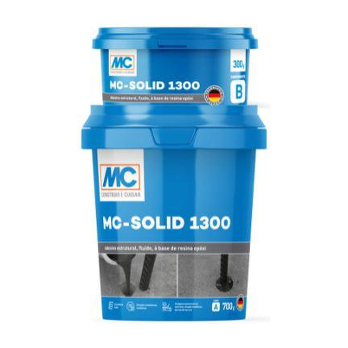 Adesivo epóxi fluido MC-Solid 1300 para colagem estrutural 1 kg