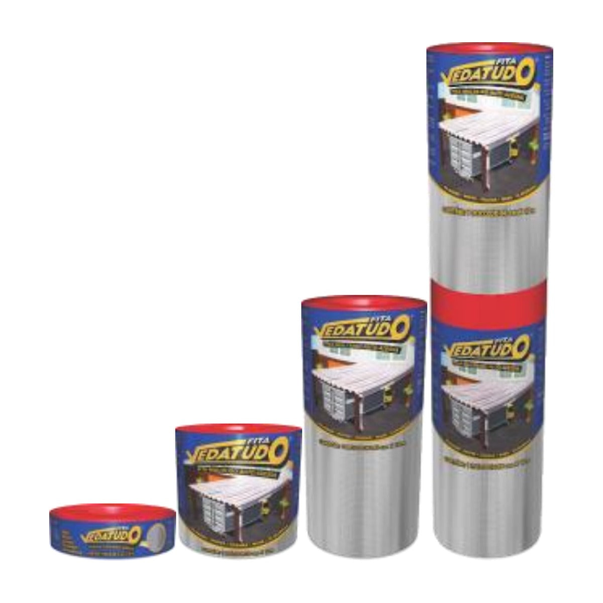 Fita asfáltica autoadesiva aluminizada Dryko Vedatudo para telhados e calhas