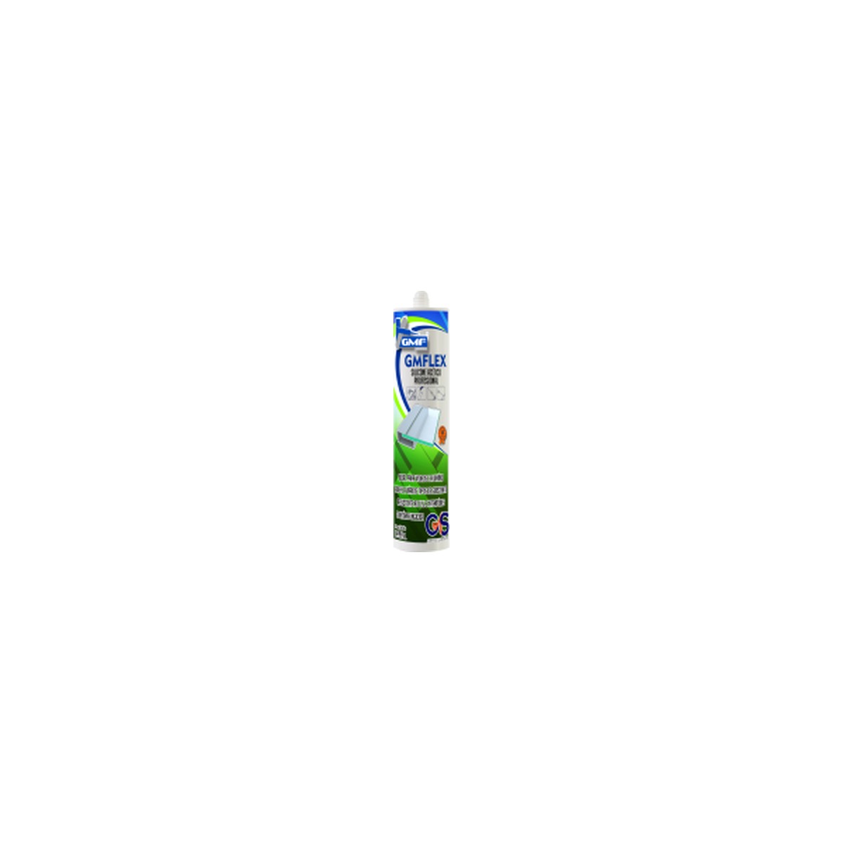 Silicone acético profissional GMFlex para vedação de vidros e cerâmicas
