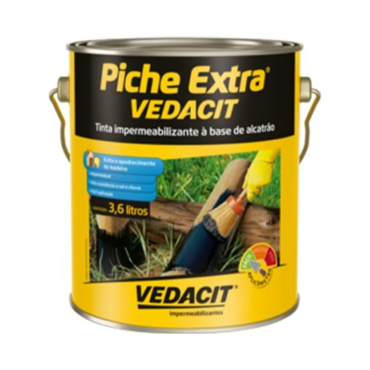 Tinta impermeável de alcatrão Vedacit para alvenaria e concreto 3,6 L