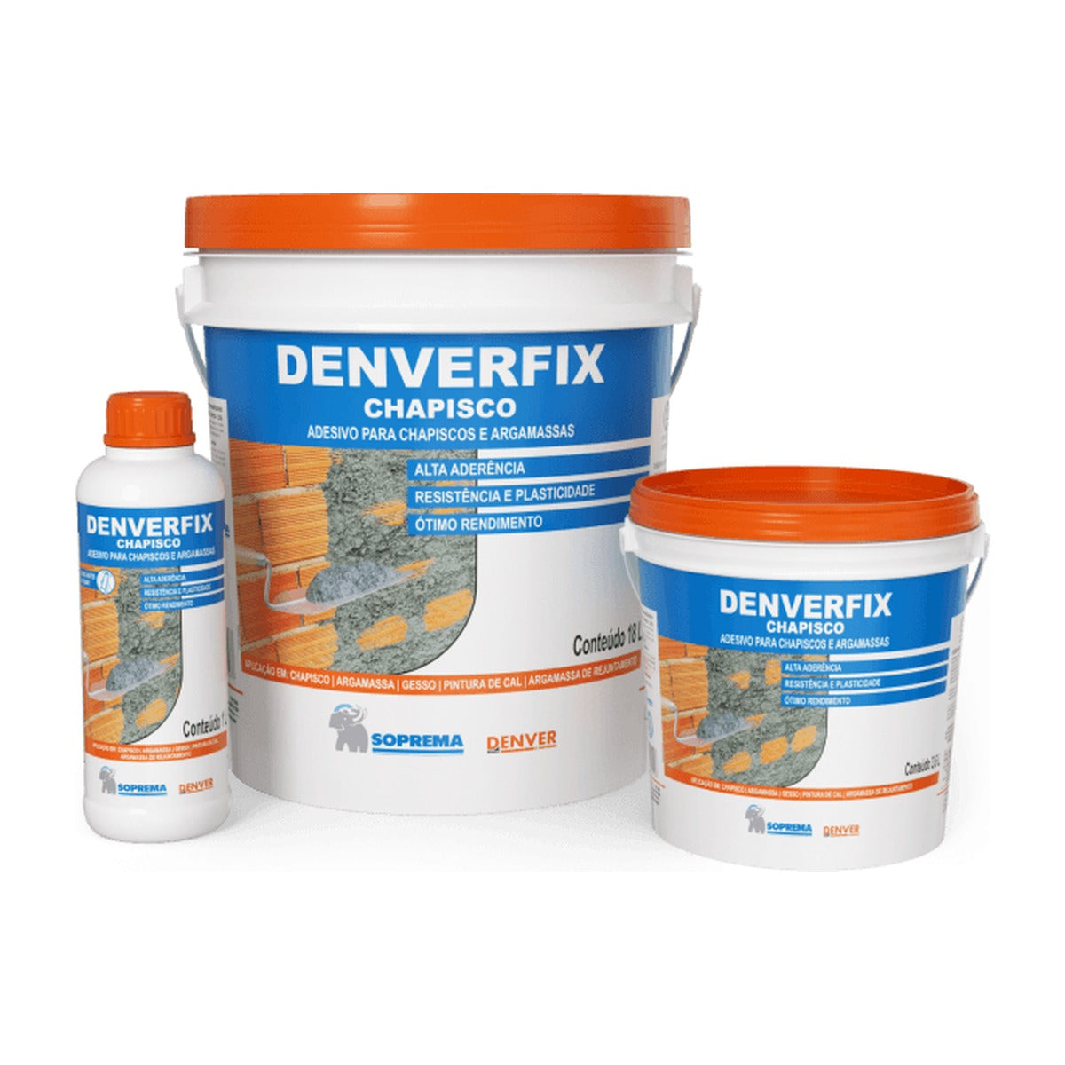 Adesivo líquido PVA Denverfix Chapisco para argamassa e chapisco 3,6 L