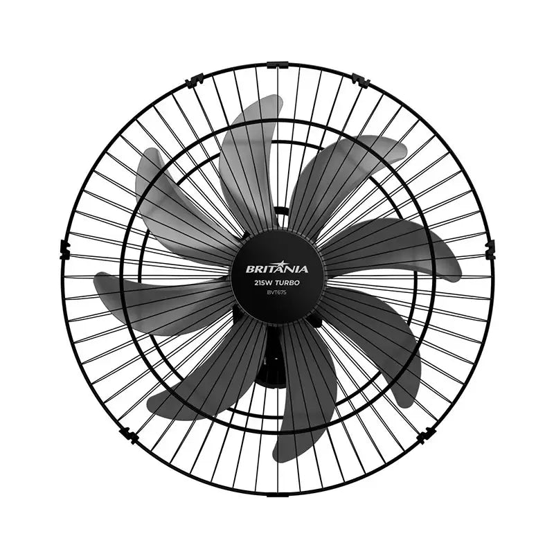 Ventilador Parede 50Cm Preto 8 Pás 215W 127V