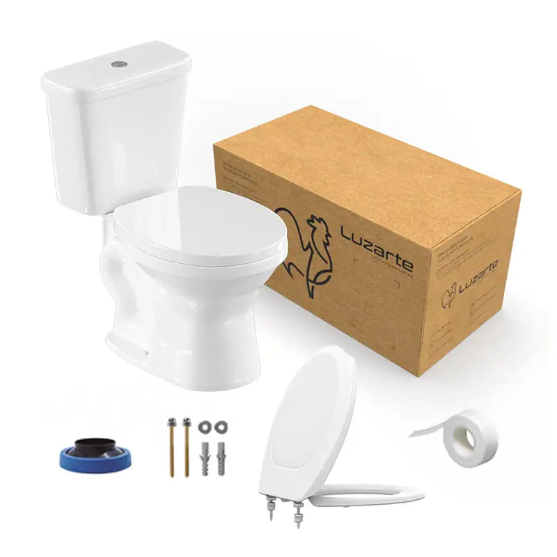 Vaso Sanitário Branco Caixa Acoplado C/Assento Completo Luzarte