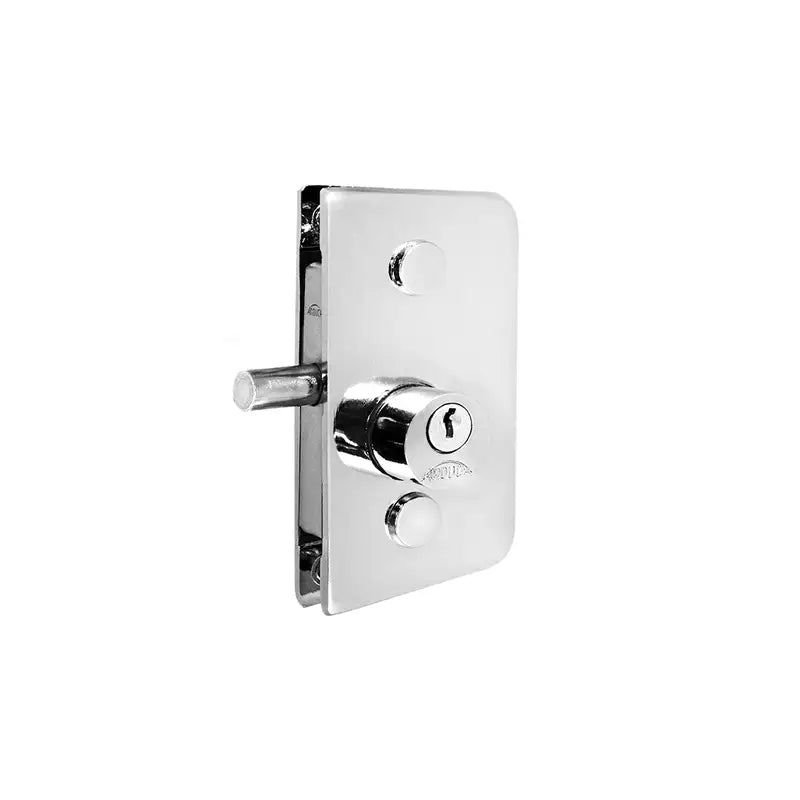 Fechadura Porta Vidro Aço 1520 Redonda C/Placa Arouca