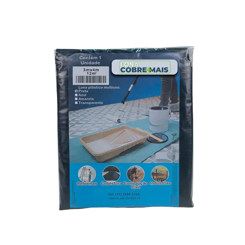 Lona Preta Cobremais 3X4 Rf120 Cortada