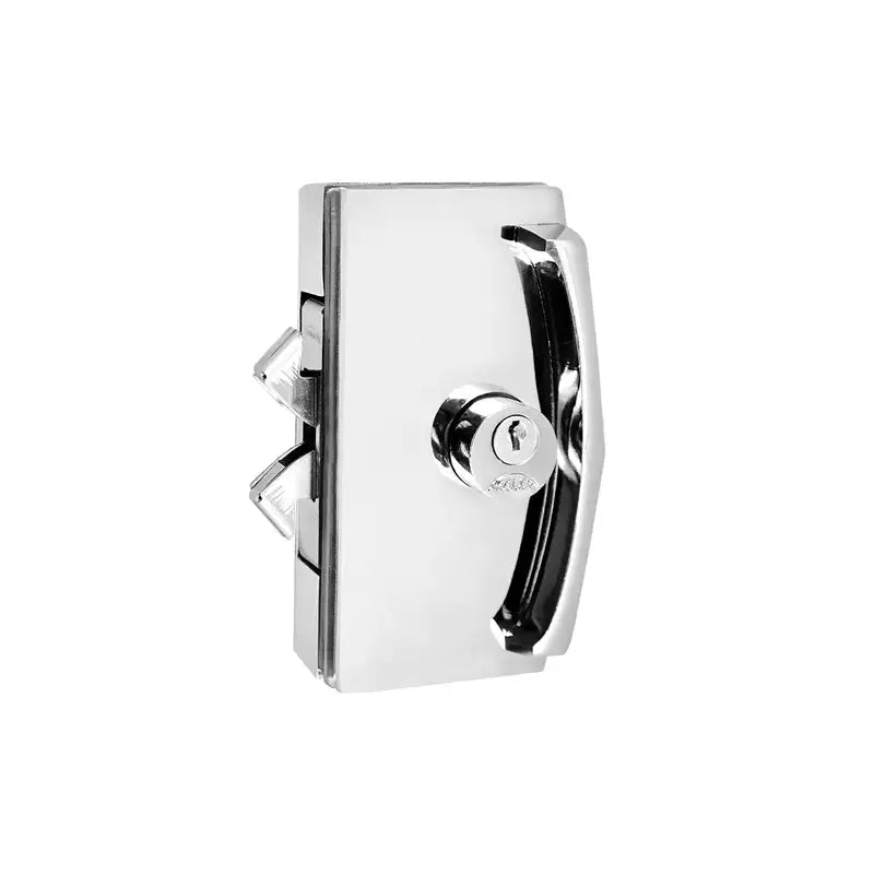 Fechadura Porta Vidro Aço 3530 Redonda C/Placa Arouca