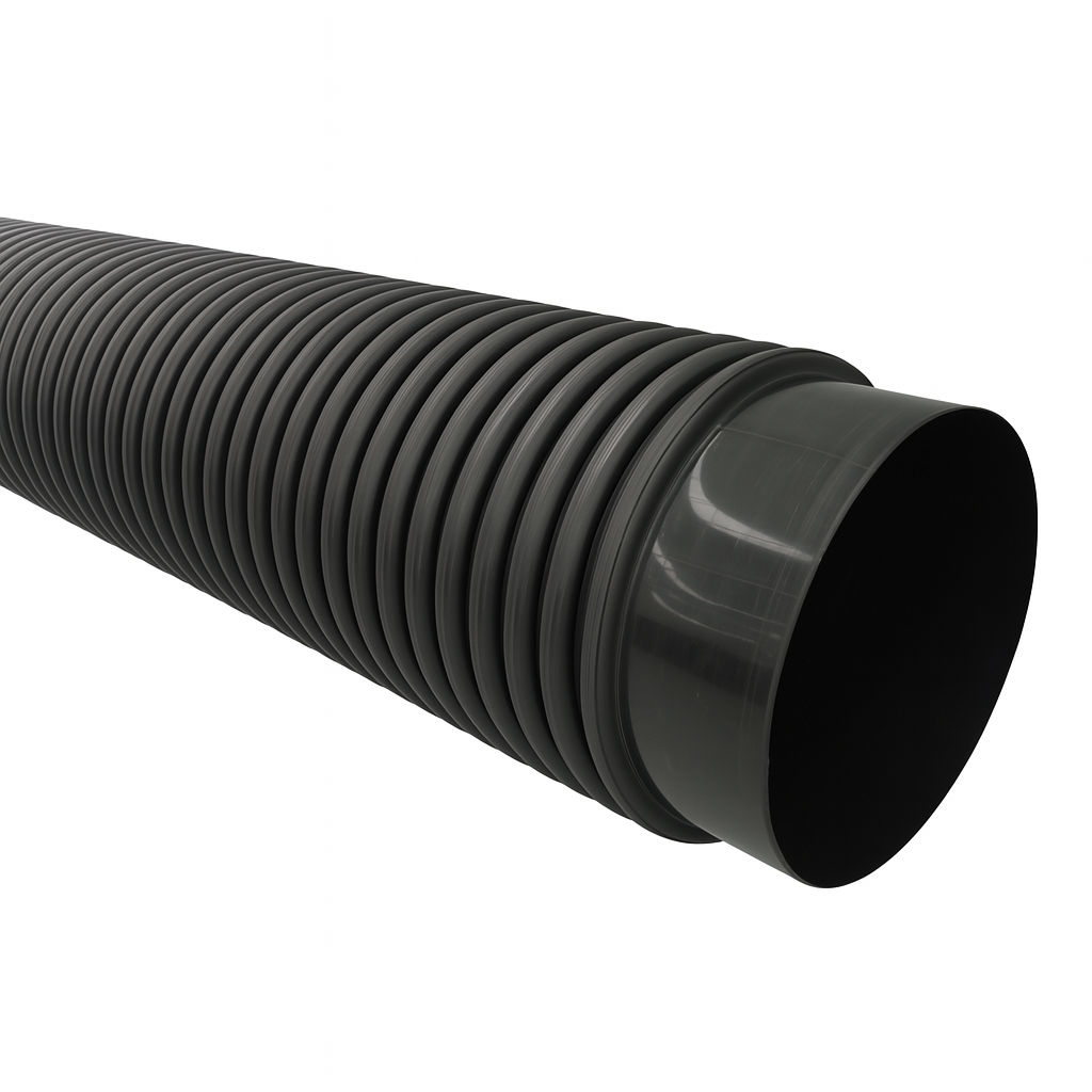 Tubo PEAD Corrugado SN4 Parede dupla 300mm barra 6 metros
