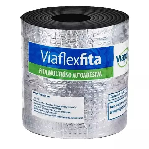 Viaflex Fita Aluminizada 15Cm X 10M Caixa 8Un Viapol