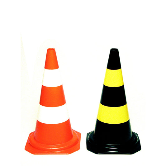 Cone de Sinalização CG 50007 (preto/amarelo) - Altura: 500mm