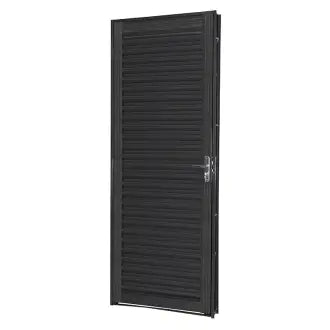Porta Aço Lado Esquerdo Veneziana 80X215 Cinza Crv