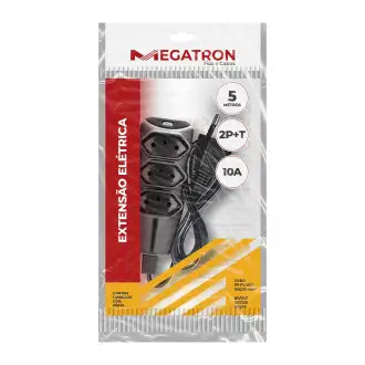 Extensão 05M Pp 2P+T Preta Até 220V