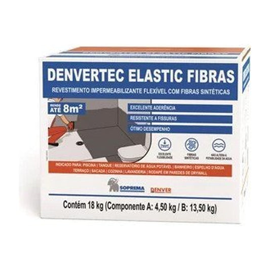 Argamassa polimérica Denvertec 540 Fibras para impermeabilização 18 kg