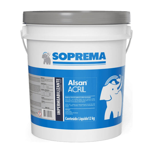 Membrana líquida acrílica Alsan Acril Soprema para lajes e telhados 12 kg