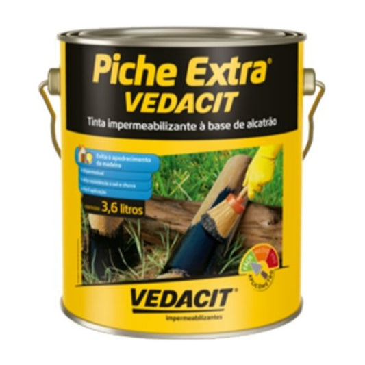 Tinta impermeável de alcatrão Vedacit para alvenaria e concreto 3,6 L