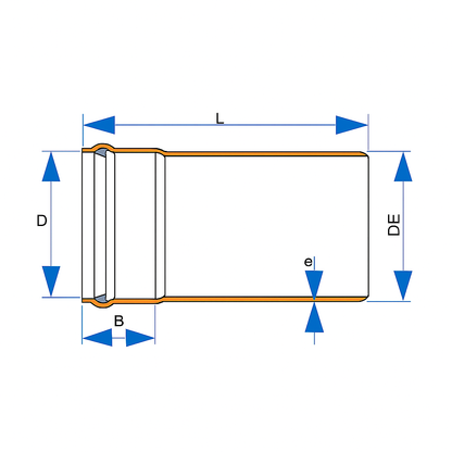 Tubo PVC Coletor Esgoto Ocre JEI DN150/DE160 BARRA 6 METROS NBR 7362
