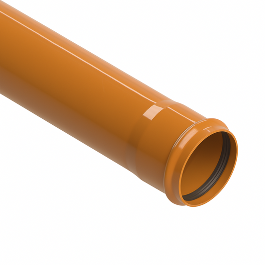 Tubo PVC Coletor Esgoto Ocre JEI DN100/DE110 barra 6 metros NBR 7362
