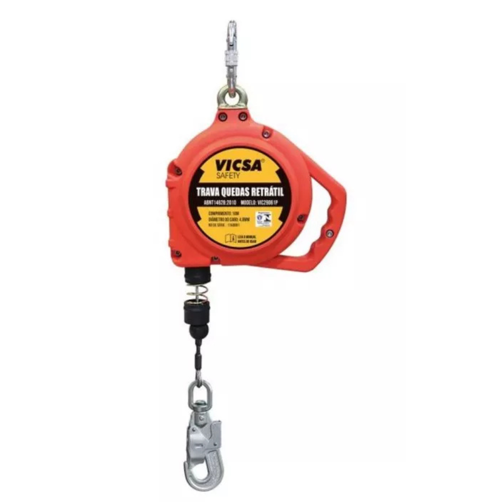 Trava Quedas Retrátil com Cabo de Aço 10m  VIC 29061P  -  VIC 29061N
