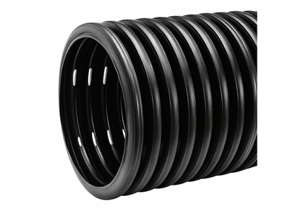 Tubo Duto PEAD Corrugado Dreno Perfurado Helicoidal ECO 8" 200mm Barra 6mts