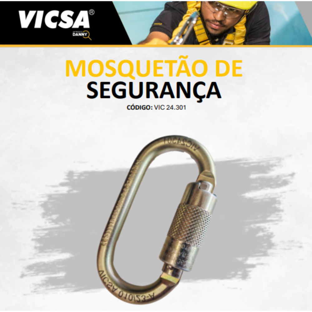 Mosquetão de Segurança em Aço Forjado VIC24301