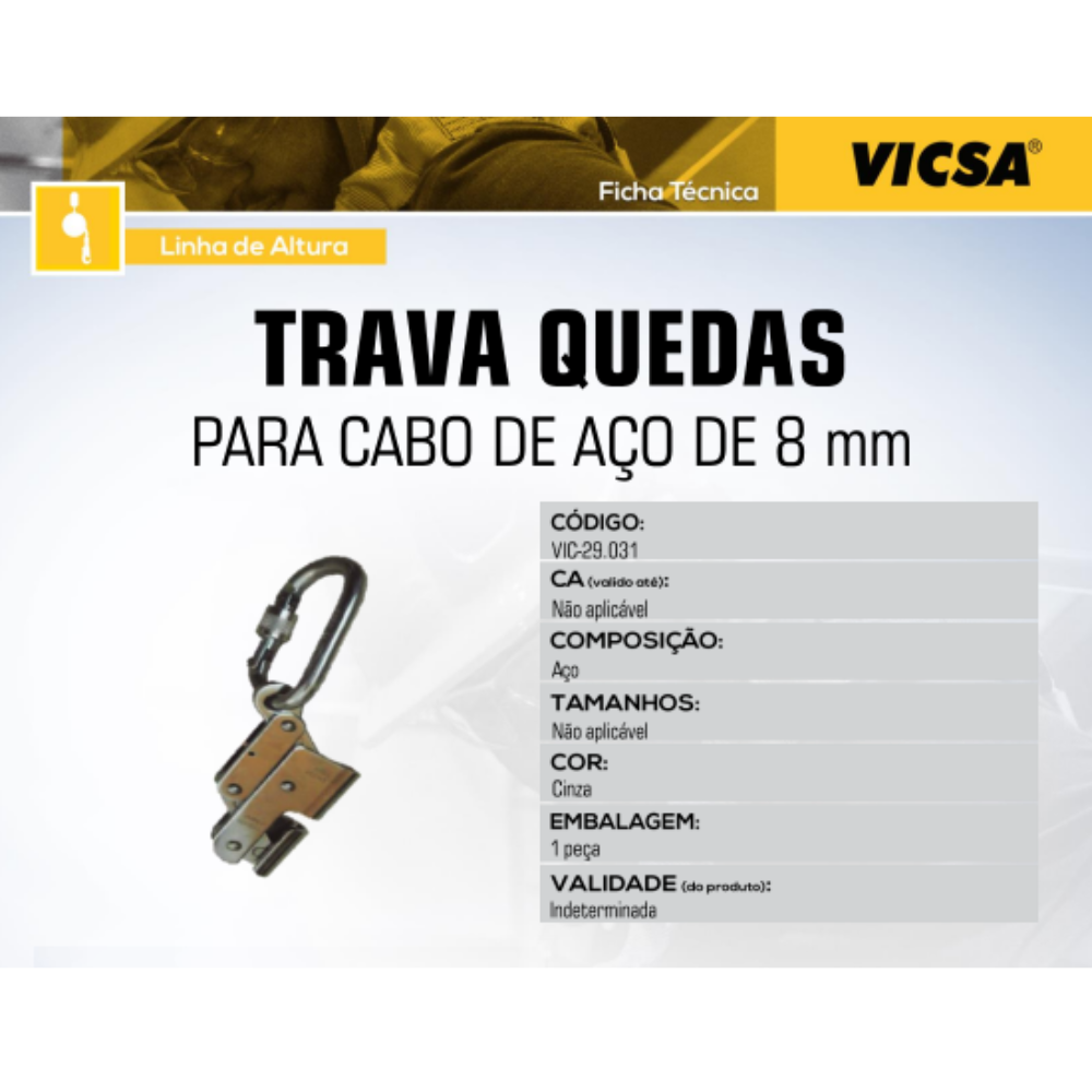 Trava-Quedas para Cabo de Aço de 8 mm VIC29031