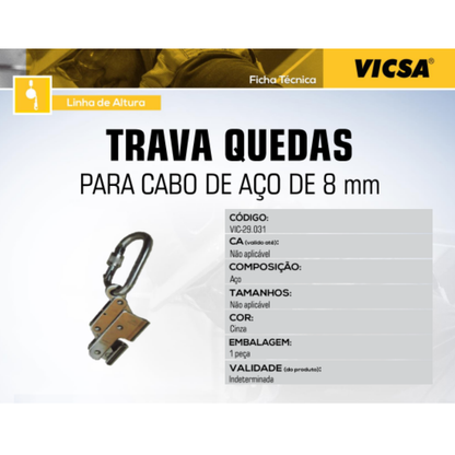 Trava-Quedas para Cabo de Aço de 8 mm VIC29031
