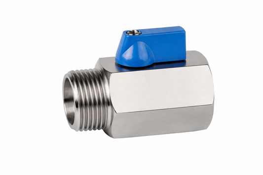Válvula de esfera monobloco mini inox 316 M-F PN63 BSP