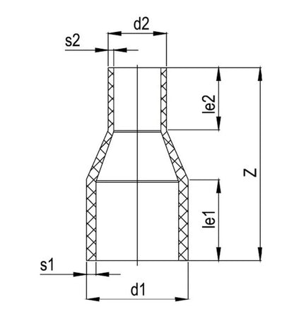 Luva Redução TERMOFUSÃO PEAD PN10 200 X 160 MM