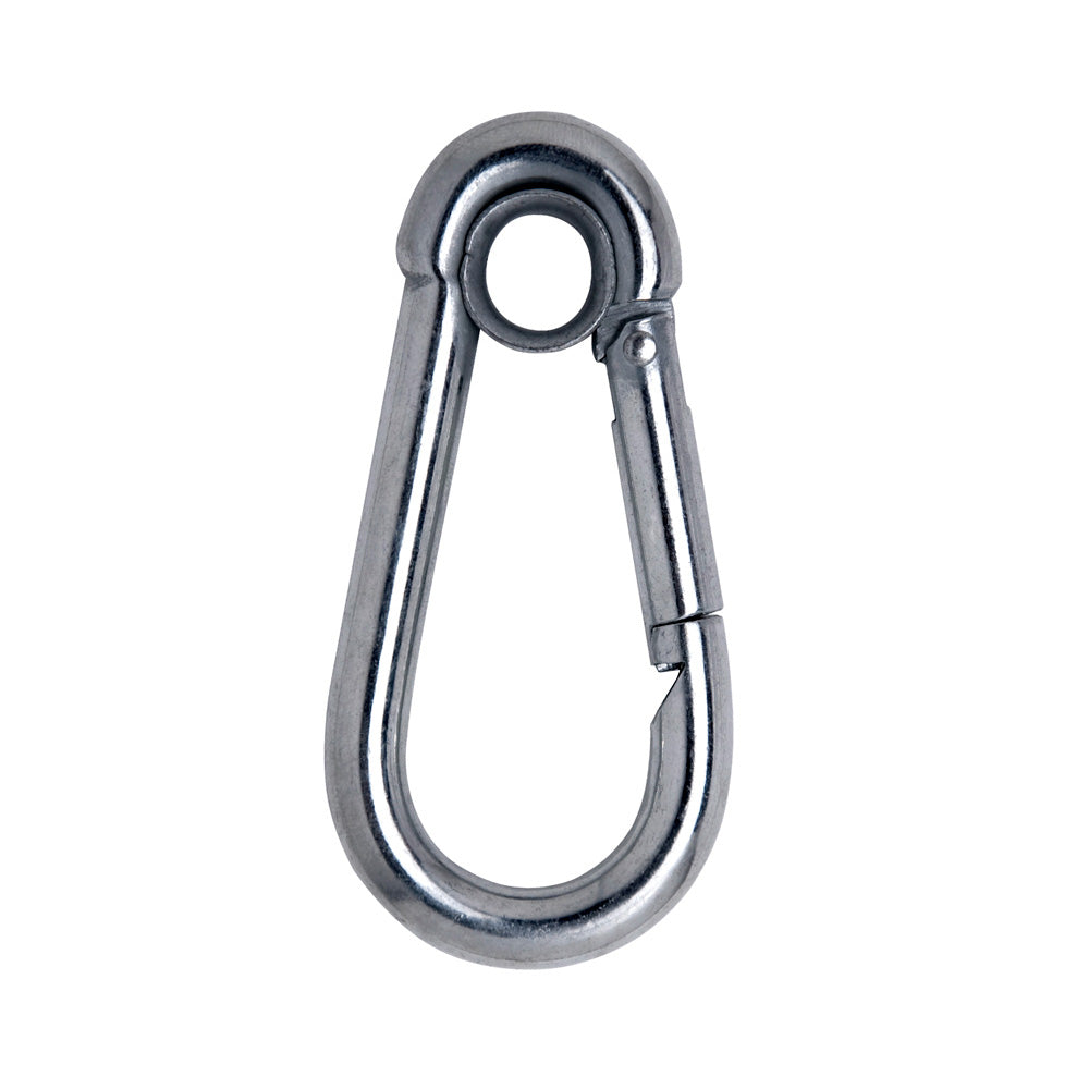 Mosquetão Trava Simples e Olhal Inox 9x90mm