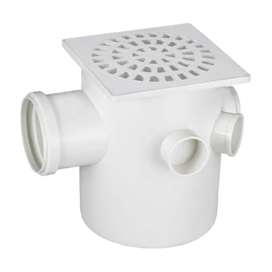 Caixa Sifonada Quadrada com 5 Entradas 150 mm x 185 mm x 75 mm DVG Precon Tubozan