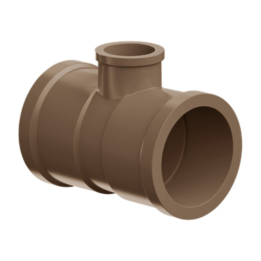 Tê com Redução Soldável PVC 50 mm x 25 mm Água Fria NBR 5648 DVG Precon Tubozan