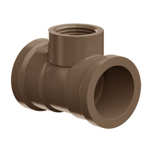 Tê Soldável com Rosca PVC 20 mm x 1/2 pol Água Fria NBR 5648 DVG Precon Tubozan