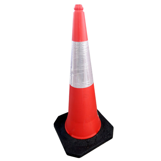 Cone de Sinalização CG 10050 (laranja refletivo com base preta) Altura 1000mm