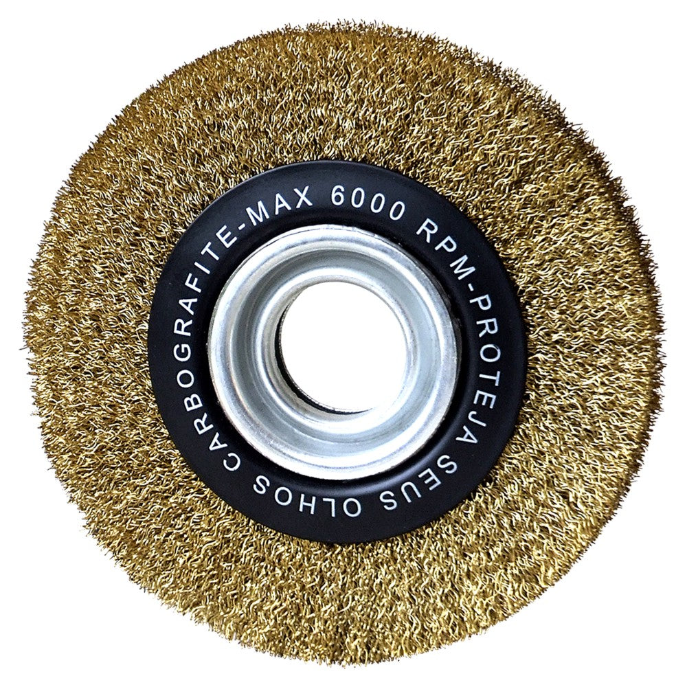 Escova Circular Ondulada Aço Latonado 6” x 1/2”