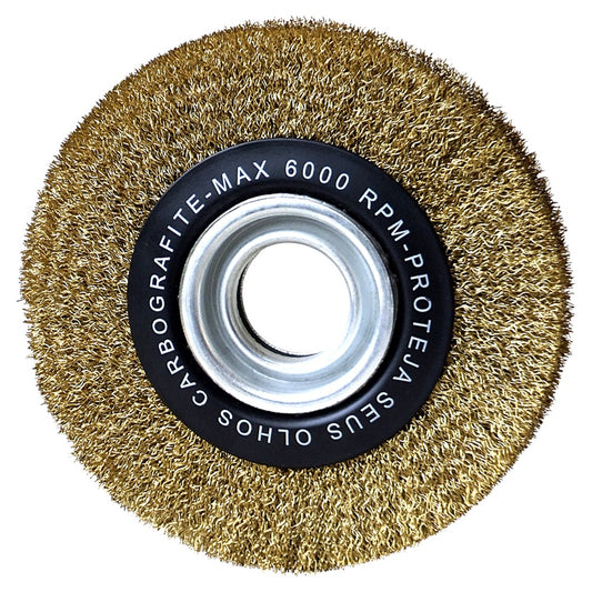 Escova Circular Ondulada Aço Latonado 6” x 1/2”