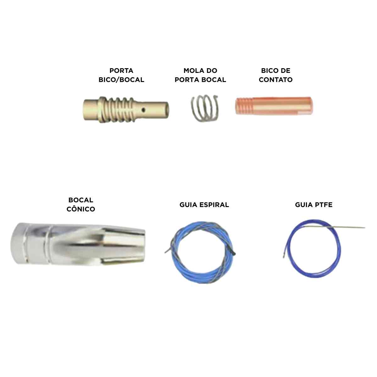 Guia Espiral Azul 1.5/4.5 0.8-1.0mm 3M para Tocha MIG/MAG CG150