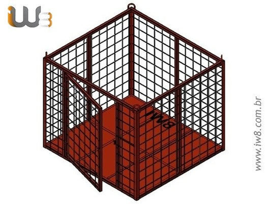 Cesto de Içamento 1.7m x 1.8m x 1.5m Cap. 500kg