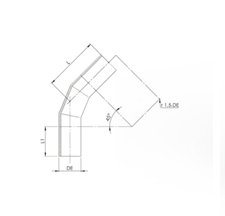 Curva 45 TERMOFUSÃO PEAD PN8 DE 630MM