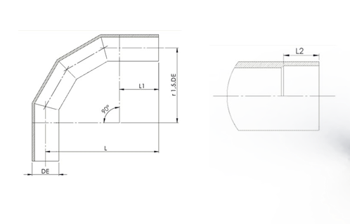 Curva 90 TERMOFUSÃO PEAD PN16 DE 630MM