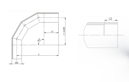 Curva 90 TERMOFUSÃO PEAD PN16 DE 630MM