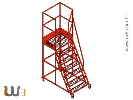 Escada com Rodas e Plataforma 1,7m