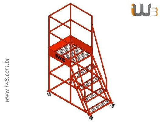 Escada Plataforma 4 Degrau Altura 1,3m